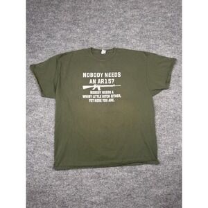 AR15 Pro Gun Humor Tee Graphic T-Shirt Mens 3XL Olive Green